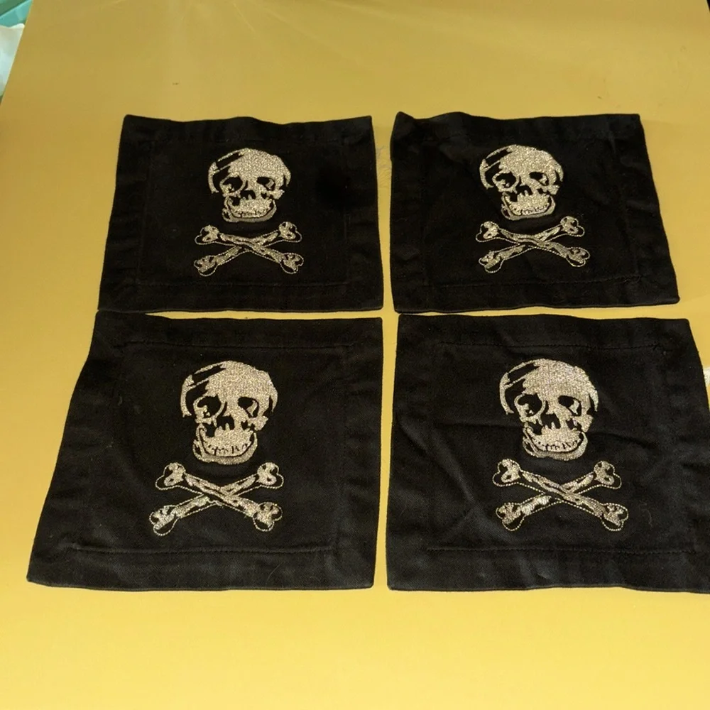 Skull & Crossbones Fabric Coasters